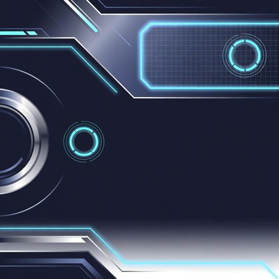 Futuristic Neon Blue Geometric Background