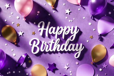 Happy Birthday Balloons and Stars