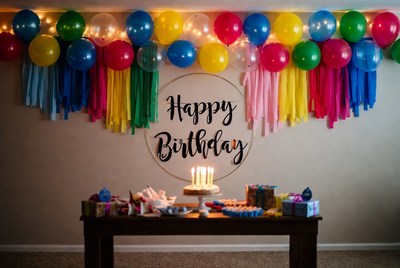 Happy Birthday Party Setup with Balloons