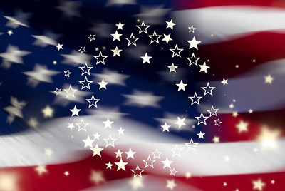 American Flag with Star Circle