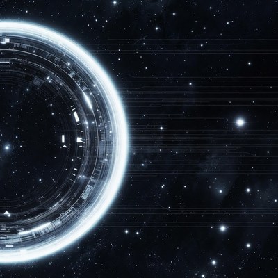 Glowing Futuristic Ring in Space