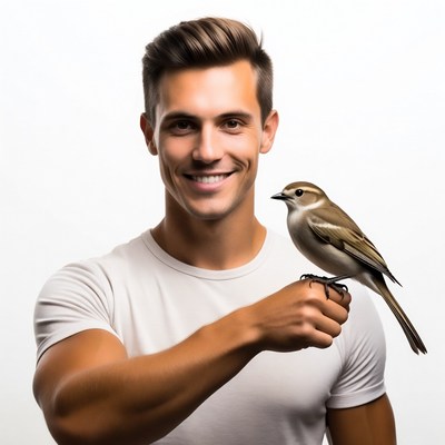 Man holding small bird