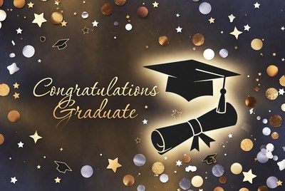 Congratulations Graduate with Cap and Diploma