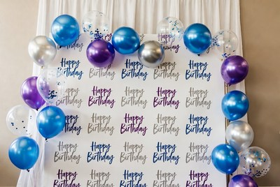 Happy Birthday Balloon Backdrop