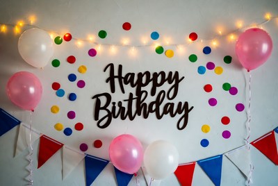 Happy Birthday Balloons and Confetti