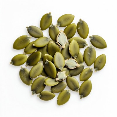Pumpkin Seeds on White Background