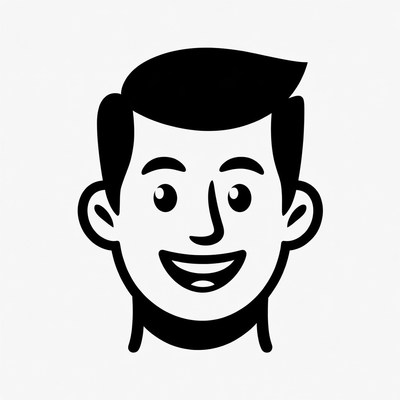 Smiling cartoon man face