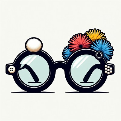 Colorful Flower-Adorned Glasses Illustration
