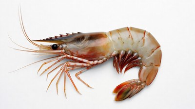 Fresh prawn on white background