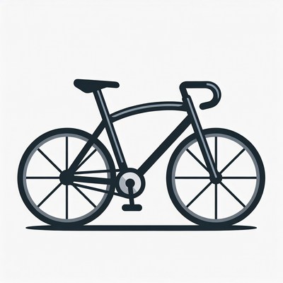 Black track bicycle illustration