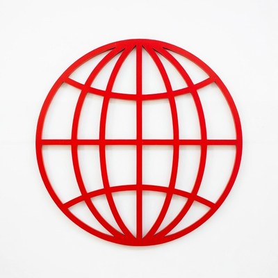 Red Globe Outline on White