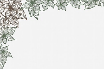Green Line Art Flower Border
