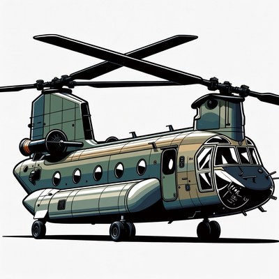 CH-47 Chinook Helicopter Illustration