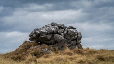 Large Boulder on Grassy Hill