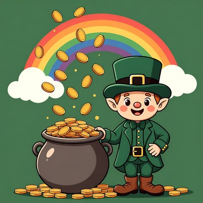Leprechaun with Pot of Gold