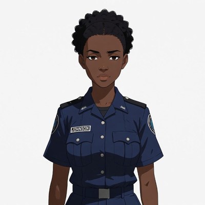 African-American woman in police uniform