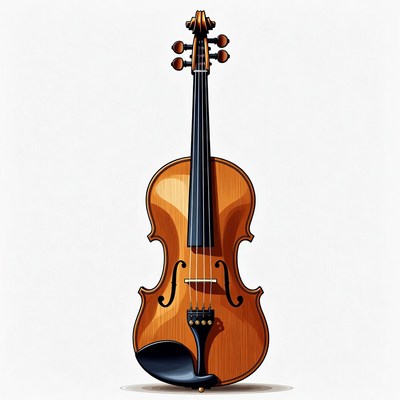 Violin illustration on white background