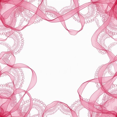 Pink Lace Ribbon Border Frame