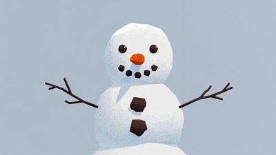 Smiling Snowman with Arms Outstretched