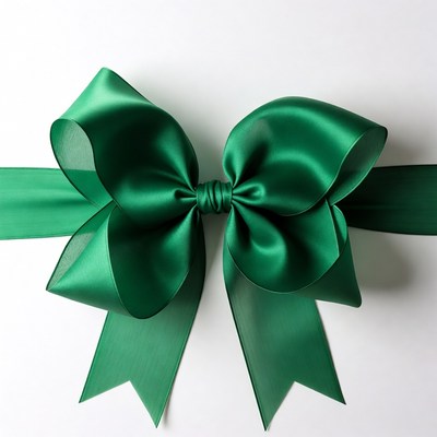 Green Satin Gift Bow