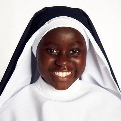 Smiling African nun in habit