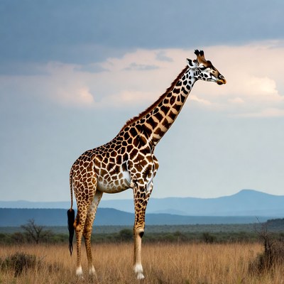 Giraffe standing in savanna