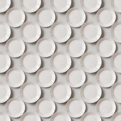 White Plates Seamless Pattern
