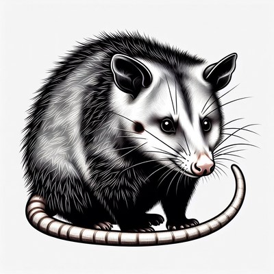 Cute Opossum Illustration