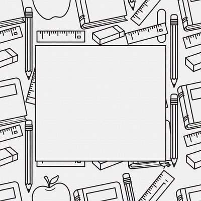 School Supplies Clipart Border