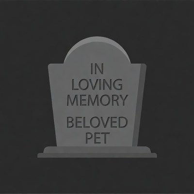 Beloved Pet Tombstone Illustration
