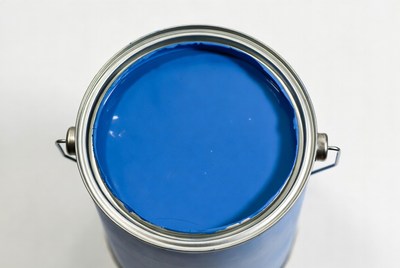 Open Blue Paint Can