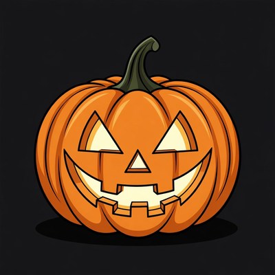 Carved Jack-o-Lantern Pumpkin