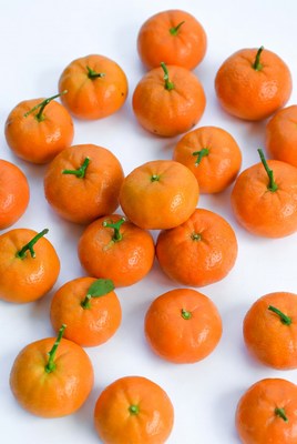 Fresh Oranges on White Background