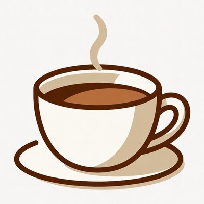 Steaming hot tea cup saucer