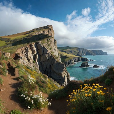 Cliffside trail with ocean view