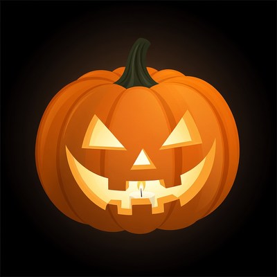 Jack-o'-lantern with candle