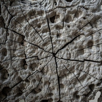 Close-up of tree stump cross-section