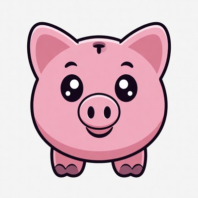 Cute pink pig illustration