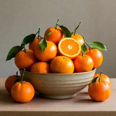 Fresh Oranges in Bowl
