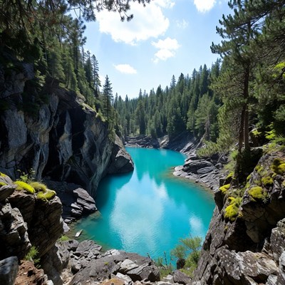 Turquoise Lake in Forest Canyon