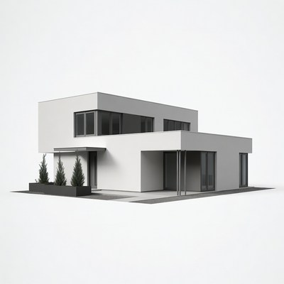 Modern White House 3D Render