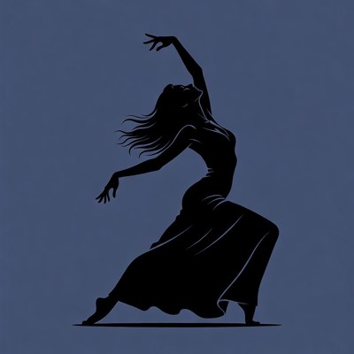 Dancing woman silhouette illustration