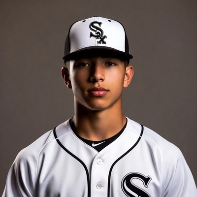 Young man in Chicago White Sox baseball uniform