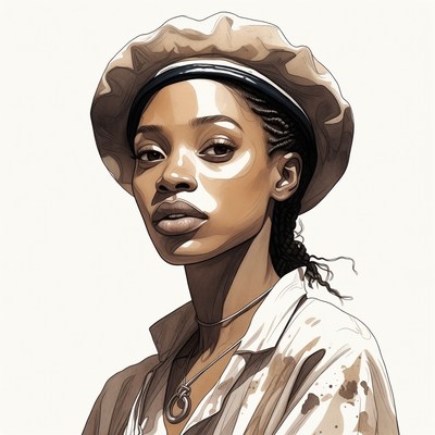 African-American woman wearing beret