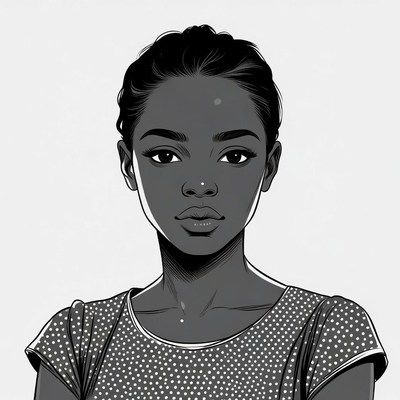 African-American woman portrait illustration