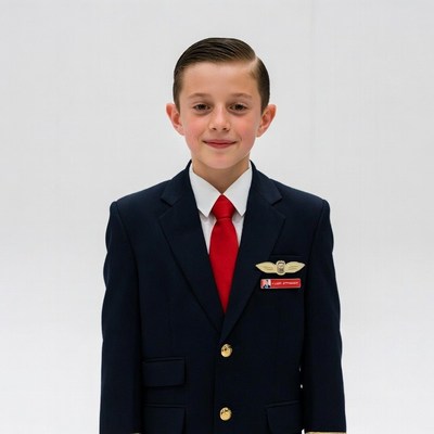 Boy in pilot uniform
