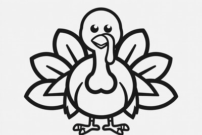 Cartoon Turkey Outline Clipart