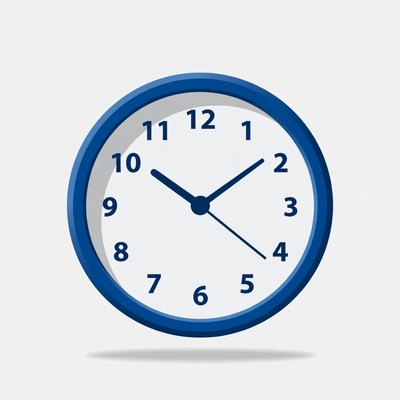 Blue Analog Clock Illustration