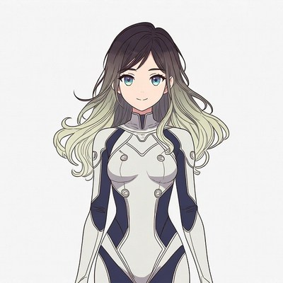Anime girl in white bodysuit