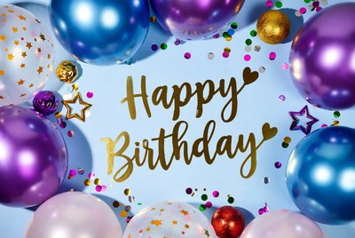 Happy Birthday Balloons and Confetti